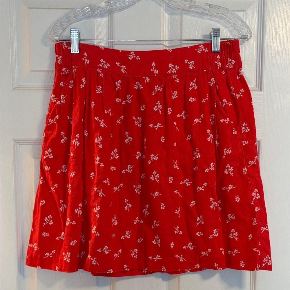 Loft Floral Red Skirt